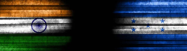 Флаги Индии Гондураса Чёрном Фоне — стоковое фото