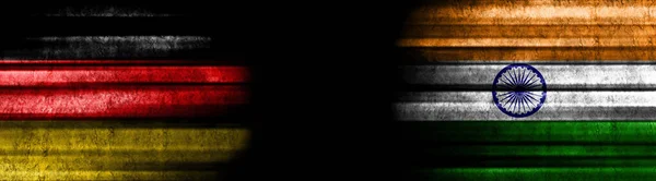 Флаги Германии Индии Чёрном Фоне — стоковое фото