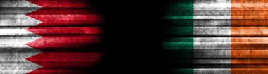 Bahreyn ve İrlanda Bayrakları Siyah Arkaplanda