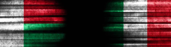 马达加斯加和意大利黑底国旗 — 图库照片