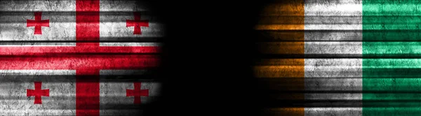 Грузія Кот Івуар Прапори Чорному Тлі — стокове фото