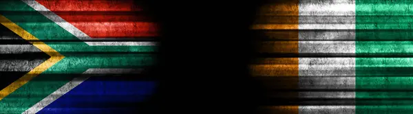 Флаги Юар Кот Ивуара Чёрном Фоне — стоковое фото