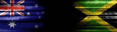 Avustralya ve Jamaika Bayrakları Siyah Arkaplanda