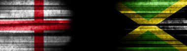Siyah Arkaplanda İngiltere ve Jamaika Bayrakları