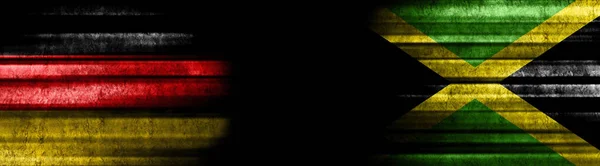Флаги Германии Ямайки Чёрном Фоне — стоковое фото