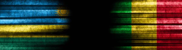 Флаги Руанды Мали Чёрном Фоне — стоковое фото
