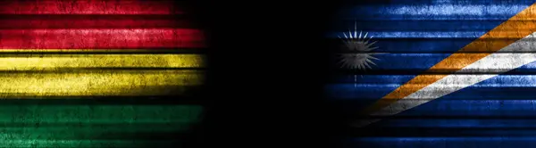 Bolivia Marshall Islands Flags Black Background — Stock Photo, Image