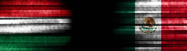 Угорщина Мексика Прапори Чорному Тлі — стокове фото