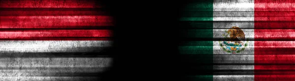 Індонезія Мексика Прапори Чорному Тлі — стокове фото