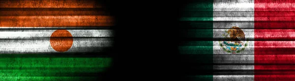 Нігер Мексика Прапори Чорному Тлі — стокове фото