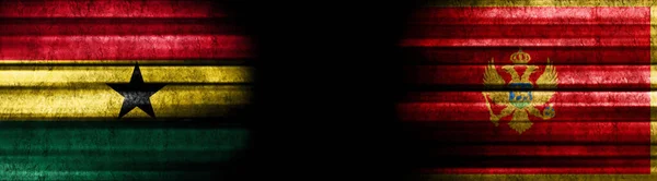Флаги Ганы Черногории Чёрном Фоне — стоковое фото
