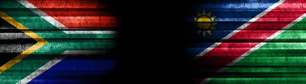 Bandiere Sudafrica Namibia Sfondo Nero — Foto Stock