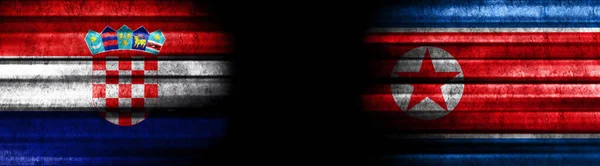 Флаги Хорватии Кндр Чёрном Фоне — стоковое фото