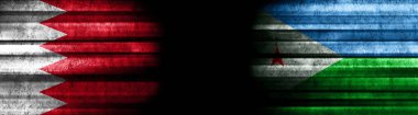 Bahreyn ve Cibuti Kara Arkaplanda Bayraklar