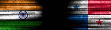 Kara Arkaplanda Hindistan ve Panama Bayrakları