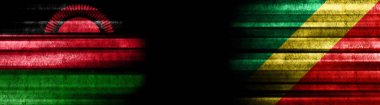 Kara Arkaplanda Malavi ve Kongo Cumhuriyeti Bayrakları