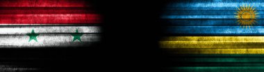 Kara Arkaplanda Suriye ve Ruanda Bayrakları