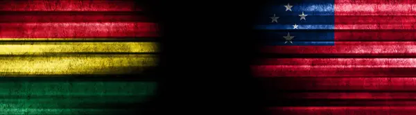 Болівія Самоа Прапори Чорному Тлі — стокове фото