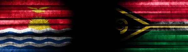 Кірибаті Вануату Прапори Чорному Тлі — стокове фото