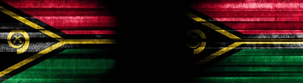 Вануату Вануату Прапори Чорному Тлі — стокове фото