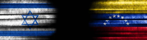 Israel Venezuela Flags Black Background — Stock Photo, Image
