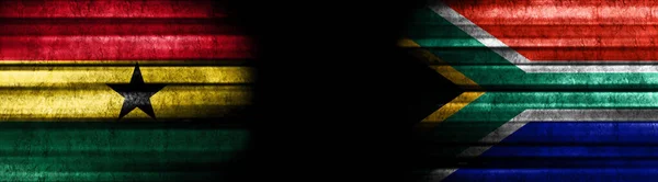 Ghana Jižní Afrika Vlajky Černém Pozadí — Stock fotografie