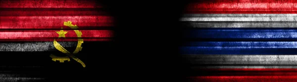 安哥拉和泰国黑底国旗 — 图库照片