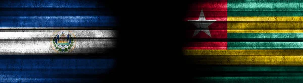 Banderas Salvador Togo Sobre Fondo Negro — Foto de Stock