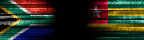 Jižní Afrika Togo Vlajky Černém Pozadí — Stock fotografie