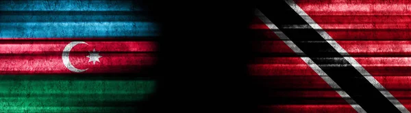 Азербайджан Тринідад Тобаго Прапори Чорному Тлі — стокове фото