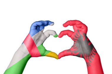 Orta Afrika Cumhuriyeti Arnavutluk Kalbi, El hareketi, kalp yapma, Kırpma Yolu