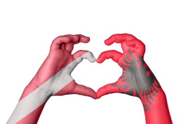 Letonya Arnavutluk Kalbi, El hareketi, kalp yapma, Kırpma Yolu