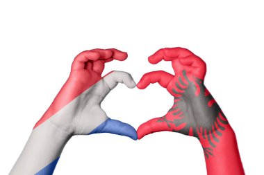 Hollanda Arnavutluk 'un Kalbi, El hareketi, kalp yapma, Kırpma Yolu