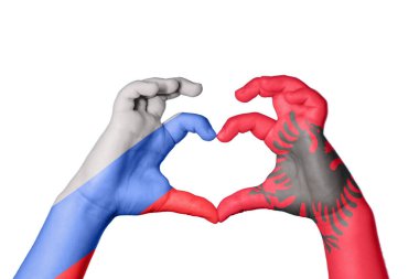 Rusya Arnavutluk 'un Kalbi ve El jesti kalp yaptı, Kırptı