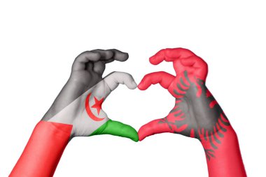 Sahra Arap Demokratik Cumhuriyeti Arnavutluk Kalbi, El hareketi kalp yapıyor, Kırpma Yolu