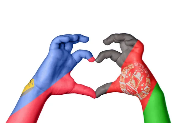 Лихтенштейн Афганское Сердце Жест Руки Делает Сердце Клиппинг Путь — стоковое фото