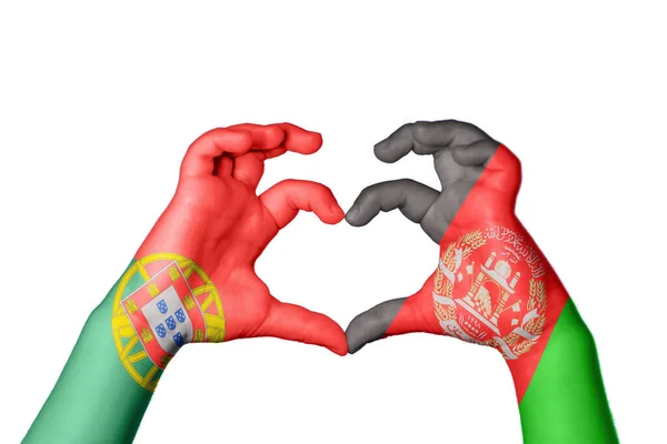 Portekiz Afganistan Kalbi Hareketi Kalp Yapma Kırpma Yolu — Stok fotoğraf