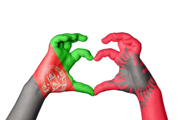 Afghanistan Albanien Herz Handbewegung Die Herz Macht Clipping Path — Stockfoto