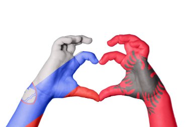 Slovenya Arnavutluk 'un Kalbi ve El hareketi kalp yaptı, Kırpma Yolu