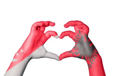 Singapur Arnavutluk Kalbi, El hareketi, kalp yapma, Kırpma Yolu