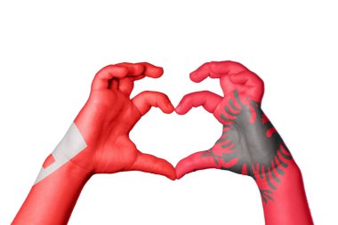 Tonga Arnavutluk Kalbi, El hareketi, kalp yapma, Kırpma Yolu