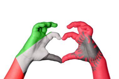 Birleşik Arap Emirlikleri Arnavutluk 'un Kalbi, El hareketi, kalp yaptı, Kırpma Yolu