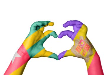 Togo Andorra Heart, el hareketi kalp yapma, kırpma yolu.