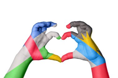 Orta Afrika Cumhuriyeti Antigua ve Barbuda Heart, El hareketi kalp yapma, Kırpma Yolu