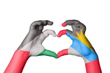 Filistin Antigua ve Barbuda Heart, El hareketi kalp yapma, Kırpma Yolu