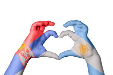 Sırbistan Arjantin 'in Kalbi ve El hareketi kalp yaptı, Kırpma Yolu