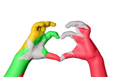 Myanmar Bahreyn Yürek, El hareketi kalp yapma, Kırpma Yolu