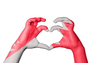 Singapur Bahreyn Yürek, El hareketi kalp yapmak, Kırpma Yolu