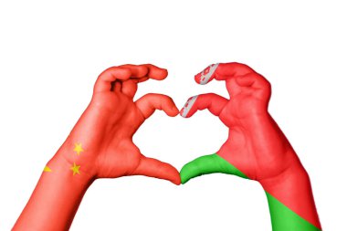 Çin Belarus Kalbi, El hareketi kalp yapma, Kırpma Yolu