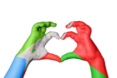 Ekvator Ginesi Belarus Kalbi, El hareketi kalp yapma, Kırpma Yolu